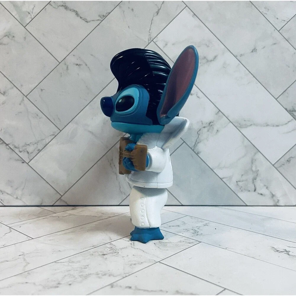 Vintage 2001 Lilo and Stitch Elvis Bobble Head Stitch McDonald’s Toy With Board